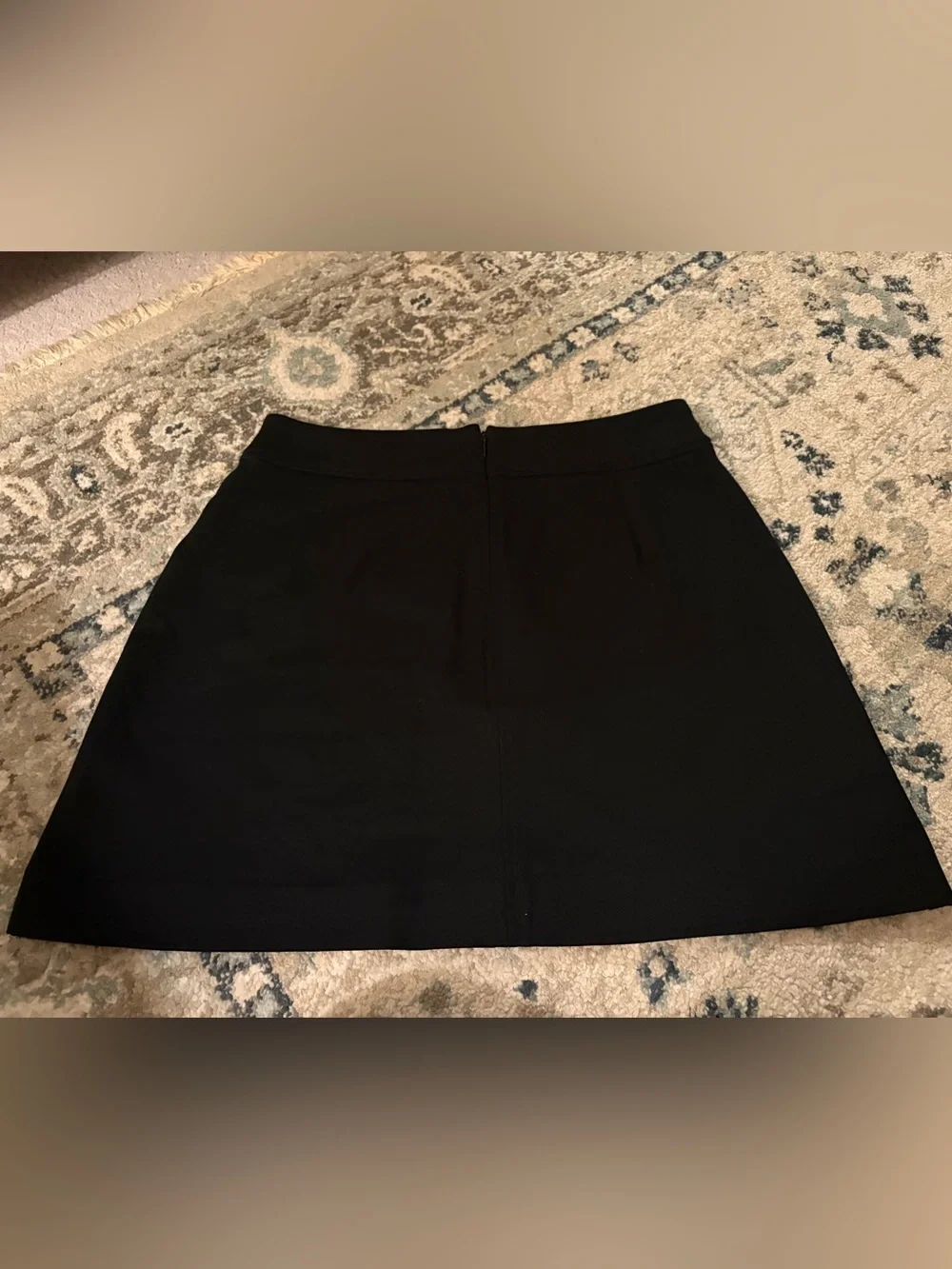 On the 34th size S Black A-Line Mini Skirt with Gold Button Details